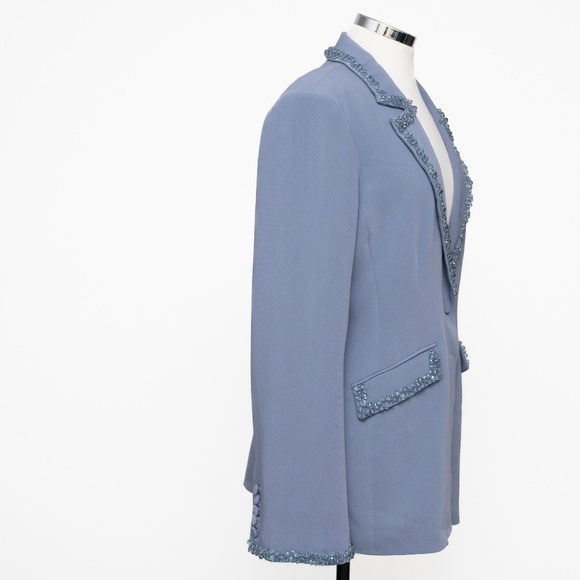 Cinq A Sept. Beaded Crepe Kayden Blazer. - Picture 2 of 9